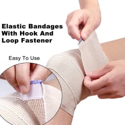 1Roll Premium Elastic Bandage Wrap,Cotton Latex Free Compression Bandage Wrap with Self-Closure,Support & First Aid for Sports