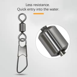 DNDYUJU 100pcs Stainless Steel A-type Pin Fishing Lure Connector Fishing Bearing Rolling Swivels Carp Fishing Accessories