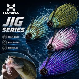 HASIDA BKK Rubber Jig Fishing Lure Skirted Jig Head with Rotating Hook for Black Bass Freshwater Saltwater Fishing