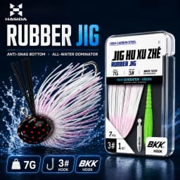 HASIDA BKK Rubber Jig Fishing Lure Skirted Jig Head with Rotating Hook for Black Bass Freshwater Saltwater Fishing