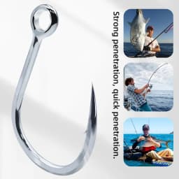 ZYZHE 5~10pcs/Lot Single Lure Hook 4#-13/0# 12 Sizes Bkk 8095 Hooks Saltwater Ultra-Antirust Coating Fakebait Assist Hooks