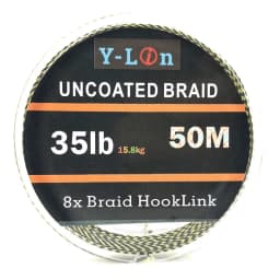 50m 8 Stand Camouflage Carp Fishing Line Soft Hook Link Carp Hooklink Uncoated Braid Line For Hair Rig 25 35LB Rigging Line
