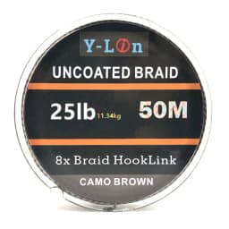50m 8 Stand Camouflage Carp Fishing Line Soft Hook Link Carp Hooklink Uncoated Braid Line For Hair Rig 25 35LB Rigging Line