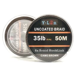 50m 8 Stand Camouflage Carp Fishing Line Soft Hook Link Carp Hooklink Uncoated Braid Line For Hair Rig 25 35LB Rigging Line