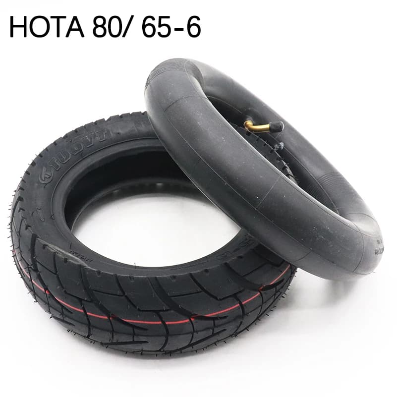 High Quality Tyre 80/65-6 Outer Tire Inner Tube HOTA Rubber Wheel 10 Inch Tire for Zero Electric Scooter