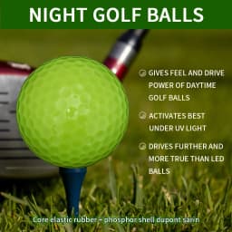 Caiton Glow Golf Balls for Night Sports,Tournament Fluorescent Glowing in The Dark Golf Ball,Long Lasting Bright Luminous Balls