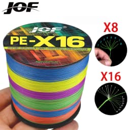 JOF X8 X16 Strands PE Braided Fishing Lines 0.16mm-0.8mm 18-200LB 300M 500M Multifilament Wires Sea Fish Line Ocean Rock Fshing