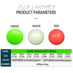 1000pcs/lot Fishing Floats Beads 3-12MM Hard/Soft Luminous Space Bean Round Float Balls Fishing Tools Accessory