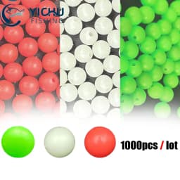 1000pcs/lot Fishing Floats Beads 3-12MM Hard/Soft Luminous Space Bean Round Float Balls Fishing Tools Accessory