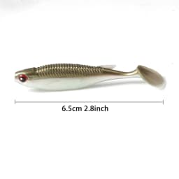 SUNMILE 2025 New Soft Bait 6.5CM Swimbait for Bass Pike Zander Snook Perch Fishing Lures with 3D EYES JIG Head Rig Soft Lure
