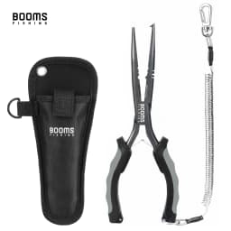 Booms Fishing F03 Multifunction Fishing Pliers Tools 23.5cm Straight Long Nose Stainless Steel Line Cutter Scissors Tools