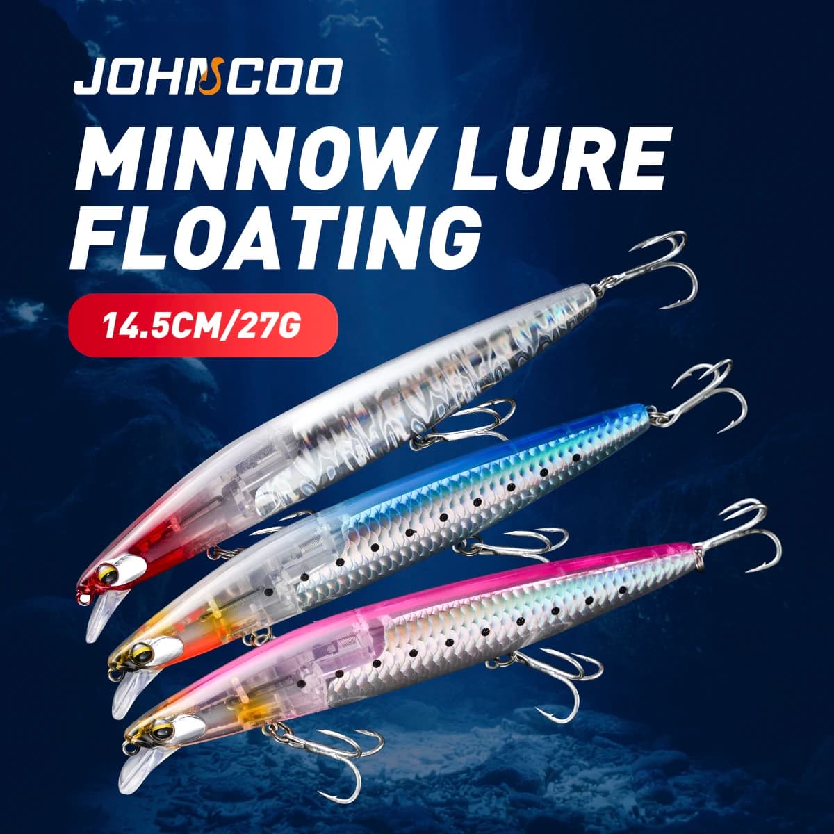 Long Casting Fishing Lure 14.5cm 27g Floating Minnow with Flash Blade Fishing Bait for Seabass High Quality