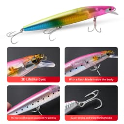 Long Casting Fishing Lure 14.5cm 27g Floating Minnow with Flash Blade Fishing Bait for Seabass High Quality