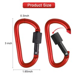 ZHUOHUA Carabiner Clips with Screw Gate,10 Pcs 3" Aluminum Carabiner D Shape Buckle Pack,Keychain Clip,Spring Snap Hook Buckle