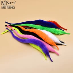 MNFT 12Pcs Mangum Dragon Tails Pike Muskie Steelhead Fly Tying Lure Saltwater Baitfish Fly Snake Wigle Tail Material Soft Worms