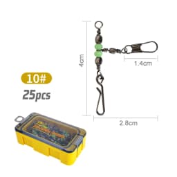 8#/10# 25pcs Luminous Fishing Pin Connector Barrel Swivels Squid Jig Hard Bait With Interlock Snap Fishing Swivels Snap Tackle