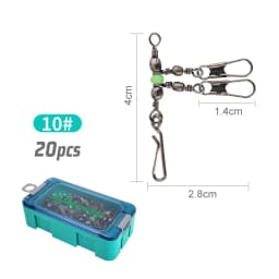8#/10# 25pcs Luminous Fishing Pin Connector Barrel Swivels Squid Jig Hard Bait With Interlock Snap Fishing Swivels Snap Tackle