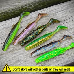 Rosewood TPR Floating Shad Bait 6cm 7.5cm Paddle T Tail Soft Fishing Lure Swimbait Artificial Rubber Fish Bass Trout Pike Perch