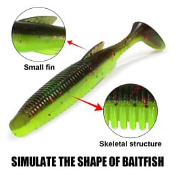 Rosewood TPR Floating Shad Bait 6cm 7.5cm Paddle T Tail Soft Fishing Lure Swimbait Artificial Rubber Fish Bass Trout Pike Perch
