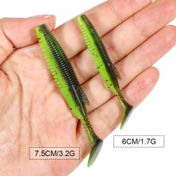 Rosewood TPR Floating Shad Bait 6cm 7.5cm Paddle T Tail Soft Fishing Lure Swimbait Artificial Rubber Fish Bass Trout Pike Perch