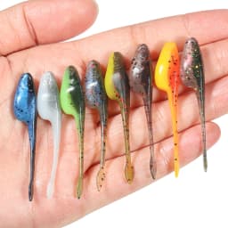 Rosewood Crappie Minnow Shad Soft Baits 5cm Ajing Worm Fishing Lure Willow Tail TPR Floating Drop Shot Ocean Rock Fishing Tackle