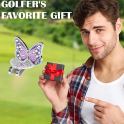 Rhinestone Butterfly Shape Ball Cap Marker with Magnetic Hat Clip , Ideal Gift for Men and Women Golf Enthusiasts