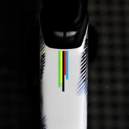 2-Piece UCI Champion Rainbow Sticker - Waterproof and Durable Vinyl Bike Frame, Front Fork, Upper Tube and Handlebar Sticker