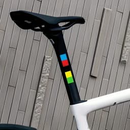 2-Piece UCI Champion Rainbow Sticker - Waterproof and Durable Vinyl Bike Frame, Front Fork, Upper Tube and Handlebar Sticker