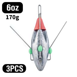 3Pcs Sputnik Fishing Sinker 3oz-8oz Surf Fishing Weight with Glow Bead Fast Sinking Casting Sinkers Catfish Beach Spider Weights