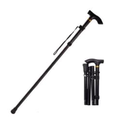 Walking Stick Telescopic Baton Hiking Trekking Poles Aluminum Alloy Metal Folding Cane Crutches Pole For Elderly People
