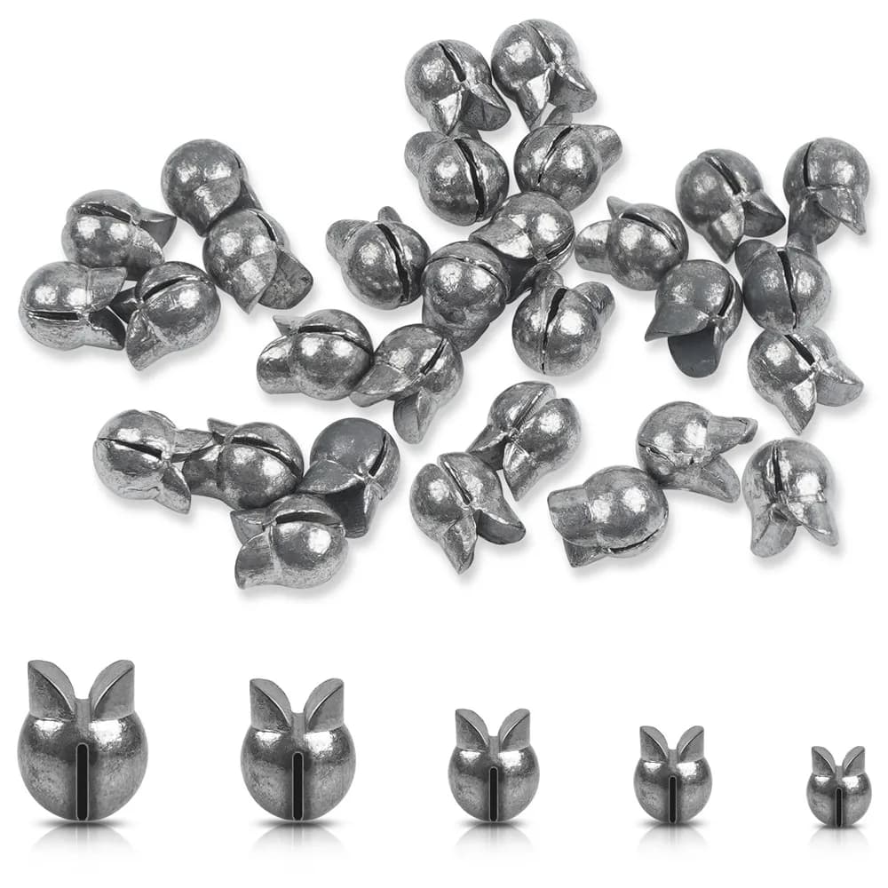 50/100Pcs Removable Split Shot Fishing Weights Sinker Clip On Weights Round Fishing Egg weights Bass lure Fishing Accessories