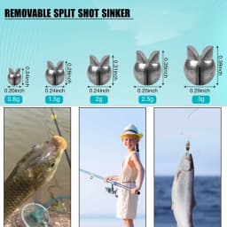 50/100Pcs Removable Split Shot Fishing Weights Sinker Clip On Weights Round Fishing Egg weights Bass lure Fishing Accessories