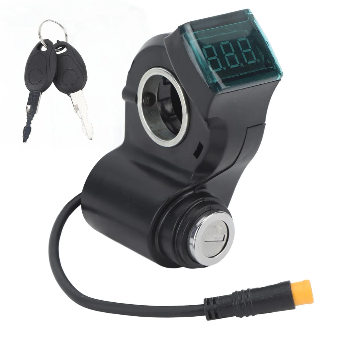 Electric Scooter Key Switch Lock Waterproof 3 Pin 10 Inch Scooter Digital Display Switch Lock ABS with 2 Keys for Maintenance