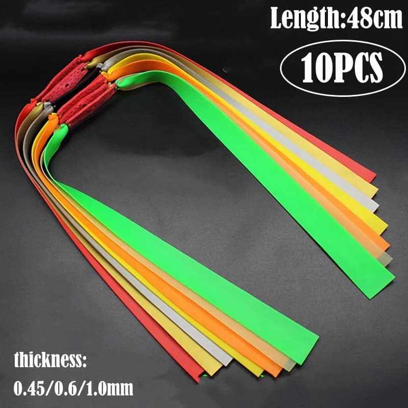 10PCS Powerful Catapult Latex Tape Flat Elastic Band Slingshot Hunting Replacement Accessory Resilient Natural Rubber Slingshot