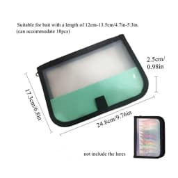 1x Portable Plastic Clear Visual Lure Hooks Storage Bag With Double Zipper Nonslip Fishing Gear Package Pouch Fish Bait Sack