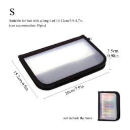 1x Portable Plastic Clear Visual Lure Hooks Storage Bag With Double Zipper Nonslip Fishing Gear Package Pouch Fish Bait Sack