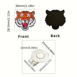 New Golf Accessories Golf Ball Marker Hat Clip Creative TIger Ball Mark LY5872