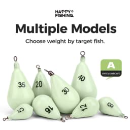 WEIHE  Size8#30g Size16#60g Size20#75g Size30#112g Size35#130g Size40#150g Luminous Lead Sinker With Soft Plastic Shell