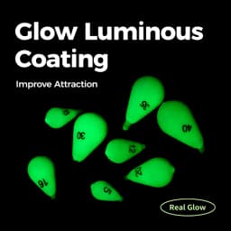 WEIHE  Size8#30g Size16#60g Size20#75g Size30#112g Size35#130g Size40#150g Luminous Lead Sinker With Soft Plastic Shell