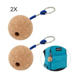 2 Pcs 50mm Floating Cork Ball Key Ring Sailing Boat Float Buoyant Rope Ultraweight Wooden Keychain Keyring Kayak Accessories