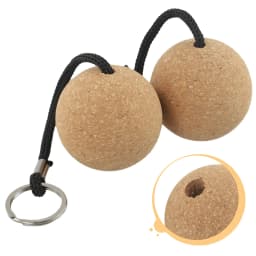 2 Pcs 50mm Floating Cork Ball Key Ring Sailing Boat Float Buoyant Rope Ultraweight Wooden Keychain Keyring Kayak Accessories