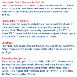 Thru Axle Skewers For MTB Road Bike Frame Fork High Strength M12/M15 Shaft Skewers For 100/110/142/148 Frame Fork Thru Axle Hub