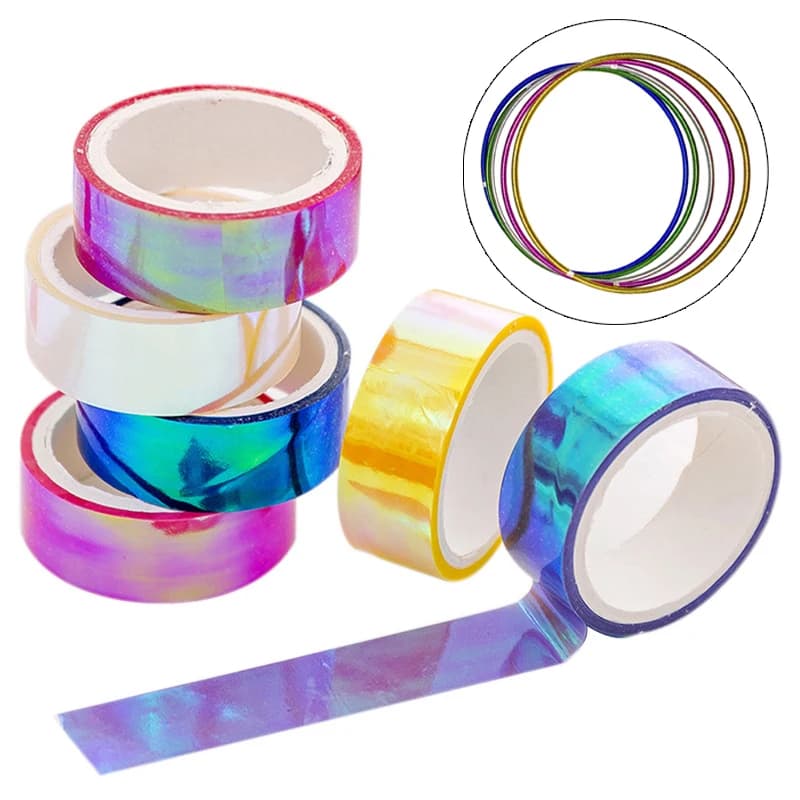 2025 New Holographic RG Prismatic Glitter Tape Hoops Stick Rhythmic Gymnastics Decoration Kawaii DIY Scrapbooking