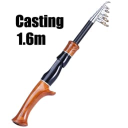 Sougayilang Telescopic Fishing Rod 1.6M Spinning Casting Role Lightweight Portable And Durable Cork Handle Travel Fishing Rod