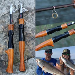 Sougayilang Telescopic Fishing Rod 1.6M Spinning Casting Role Lightweight Portable And Durable Cork Handle Travel Fishing Rod