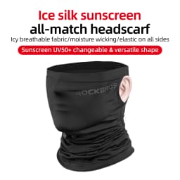 ROCKBROS Sunscreen Ice Silk Cycling Face Mask UV400 Absorb Sweat Breathable Bandana Hiking Motorcycle Bike Bicycle Scarf Mask