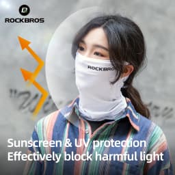 ROCKBROS Sunscreen Ice Silk Cycling Face Mask UV400 Absorb Sweat Breathable Bandana Hiking Motorcycle Bike Bicycle Scarf Mask