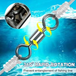 50 pcs Bearing Swivel Fishing Connector Stainless Steel Carp Snap Fishhook Lure Solid Ring Swivel Tackle Equipment Accessories