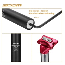 ZOOM Bike Suspension Seatpost 27.2/31.6/28.6/30.4/30.8/33.9mm MTB Suspension Seat Tube 350mm Shock Absorber Seat Post Bike Parts