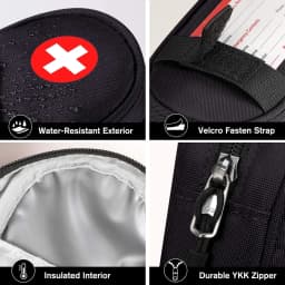 Travel Medication Organizer Bag for Emergency Medical Supplies 2 EpiPens Insulated Pouch Survival Kit Camping Equipment